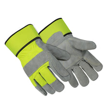 Load image into Gallery viewer, Hi-Viz Grade A/B split cowhide double layered palm gloves - Size L