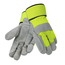 Load image into Gallery viewer, Hi-Viz Grade A/B split cowhide double layered palm gloves - Size L