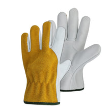 Load image into Gallery viewer, Select Top Grain and Suede Hybrid Unlined Cowhide Leather Work Gloves
