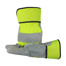 Load image into Gallery viewer, Hi-Viz Grade A/B split cowhide double layered palm gloves - Size L
