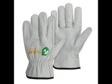 Load and play video in Gallery viewer, Premium Full Grain Thin Cut Cow Leather Work Gloves - Simple Grey
